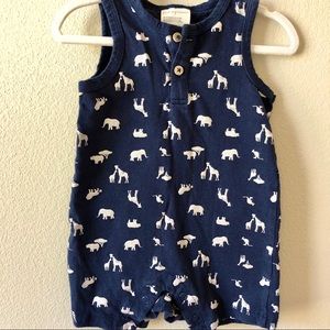 Navy blue sleeveless romper
